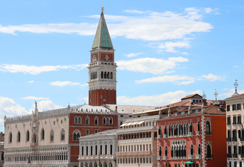 bell tower of Saint Mark in Venice seen from the sea