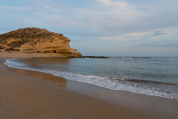 The closed cove in Aguilas at sunset, Murcia