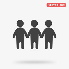 Three friends icon isolated on white background