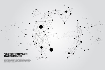 Vector polygon particle build to sphere: Concept of Futuristic, Big Data, Data transform