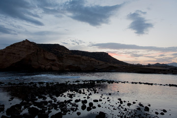 Obraz premium The closed cove in Aguilas at sunset, Murcia