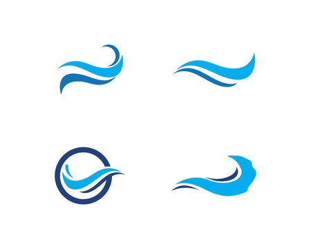 Water Wave symbol and icon Logo Templa