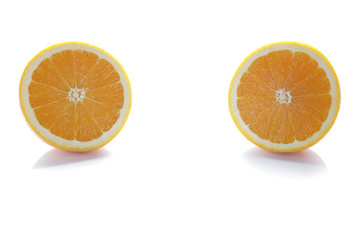 オレンジ スライス 夏 白背景