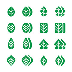 Leaf icon set 