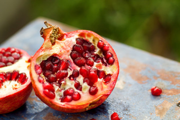 half of the grenade is on the table.