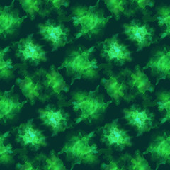 Teal splashes pattern. Watercolor abstract seamless pattern. Background with scattered teal splashes and stains. Hand painted magnificent tile of loose expressive paint blots. 200.