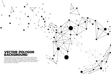 Network polygon particle dot connect line  build to sphere: Concept of Futuristic, Big Data, Data transform