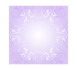 Vector decorative abstract pattern squared in delicate pastel violet tones for wedding invitation decoration, festive greeting card with gradient place under plain text