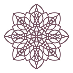 Line art of simple circular celtic mandala design for coloring books