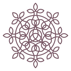 Line art of simple circular celtic mandala design for coloring books