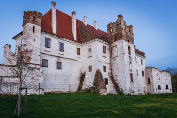 Obraz premium Side view of castle in Breclav town in South Moravian Region of Czech Republic