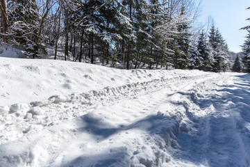 landscape of mountain in winter 