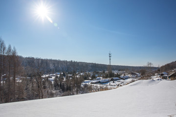 landscape of mountain in winter 