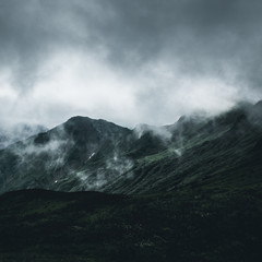 Mountain landscape on cloudy day