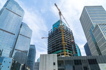 up view of modern office building