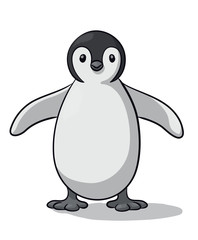 vector drawing of a cute penguin