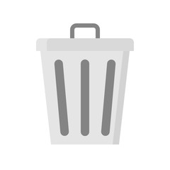 Trash can icon, simple flat design vector