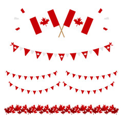 Obraz premium Set, collection of design elements for Canada Day and other canadian national holidays. 