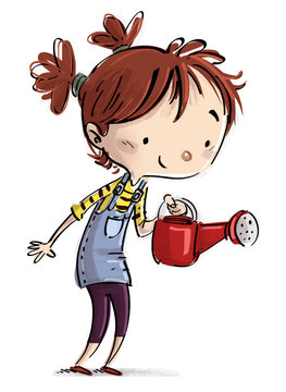 ni&ntilde;a con regadera