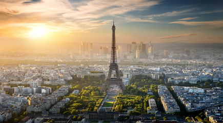 Luchtfoto op de Eiffeltoren