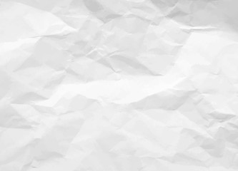 Crumpled paper texture. White battered paper background. White empty leaf of crumpled paper. Torn surface of letter blank. Vector illustration - obrazy, fototapety, plakaty