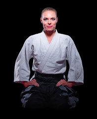 Martial arts fighter isolated