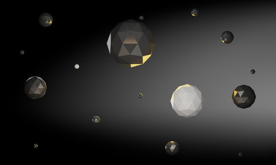 abstract ico sphere crystal 3d rendering magic universe design