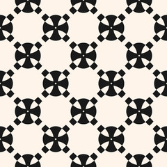 Vector abstract geometric monochrome seamless pattern. Funky style texture