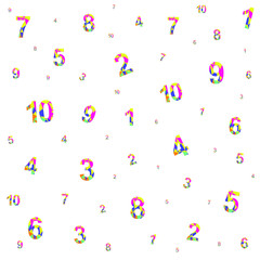 Polygonal numerals. Creative numeral. Geometric design. Digit. Colored number.