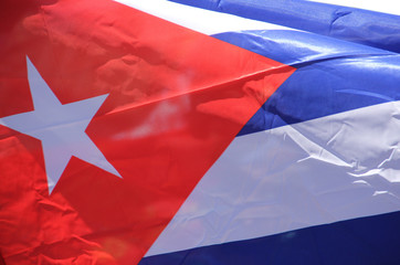 Cuban flag flying in the wind background