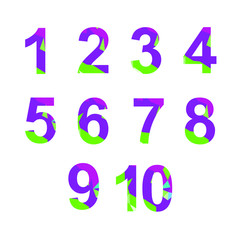 Polygonal numerals. Creative numeral. Geometric design. Digit. Colored number.