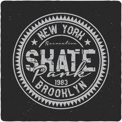 Vintage label design with lettering composition on dark background. T-shirt design.