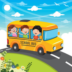 Vector Illustration Of School Children