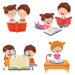 Vector Illustration Of School Children