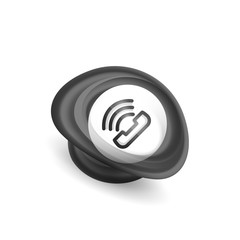 Old fashioned phone button, call center support icon