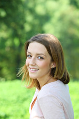 Fototapeta premium Portrait close up of young beautiful blonde woman