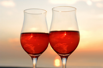 赤ワイン夕日