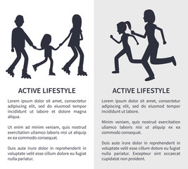 Two Active Lifestyle Bright Vector Illustrations