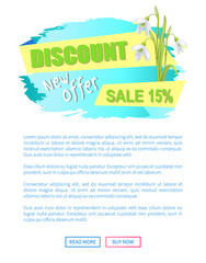New Offer Discount Sale Spring Poster Text Flowers