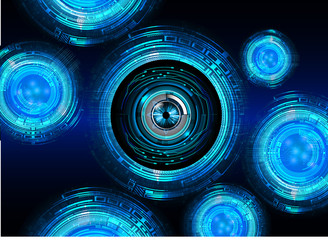 binary circuit board future technology, blue eye cyber security concept background, abstract hi speed digital internet.motion move blur. pixel vector