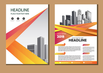 Fototapeta premium Business abstract vector template. Brochure design, cover modern layout, annual report, poster, flyer in A4 with colorful triangles, geometric shapes for tech, science, market with light background