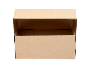 Brown cardboard box for packaging and delivery, isolated on white background