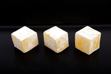 Tasty oriental sweets Turkish delight (lokum)