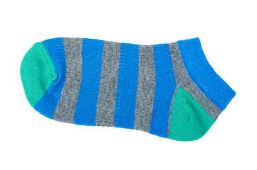 Cotton kid sock isolated on white background