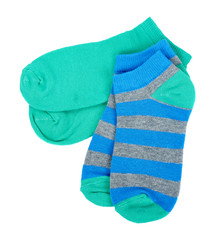 Cotton kid sock isolated on white background