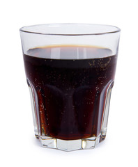 Cola drink in glass isolated on white background