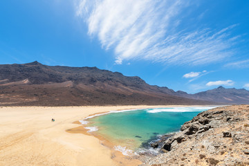 Partial view of Barlovento beach in Fuerteventura, Spain