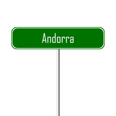 Andorra Town sign - place-name sign