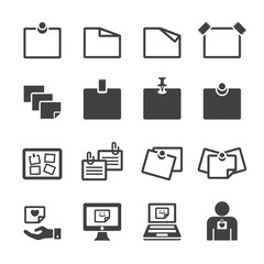 Sticky note icon set