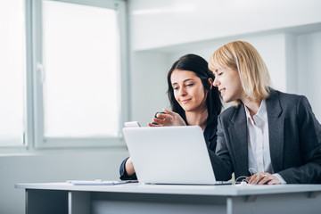 Colleagues working in office